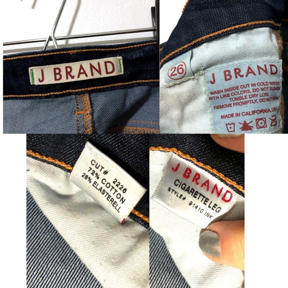 J BRAND Cigarette Leg Jeans Dark Ink Wash Sz 26 - Picture 8 of 8
